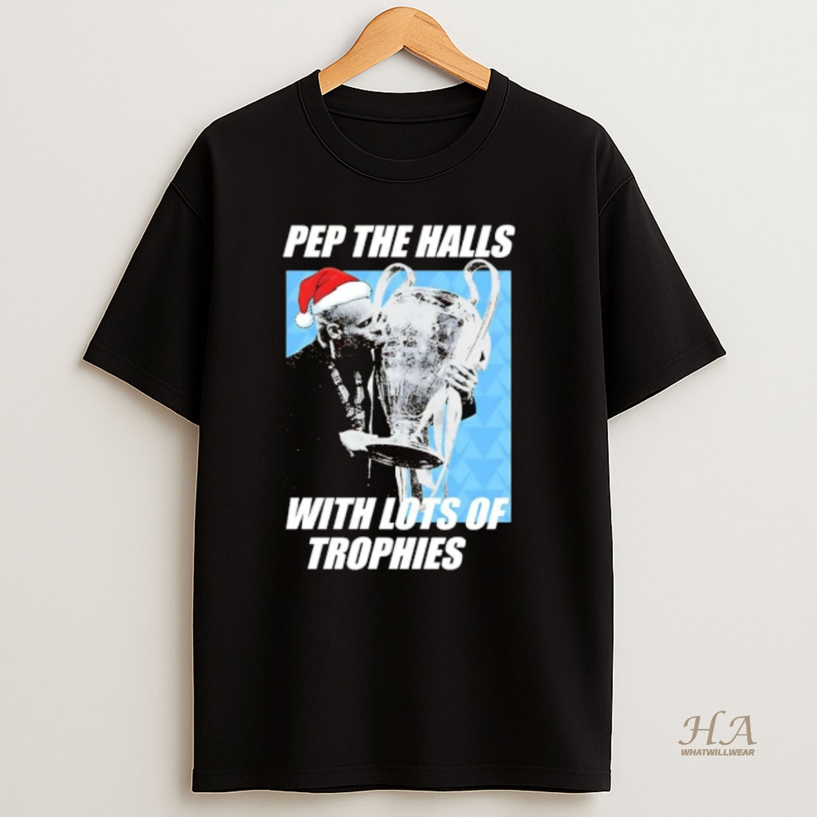 Official Pep Guardiola Pep The Halls With Lots Of Trophies Christmas T Shirt