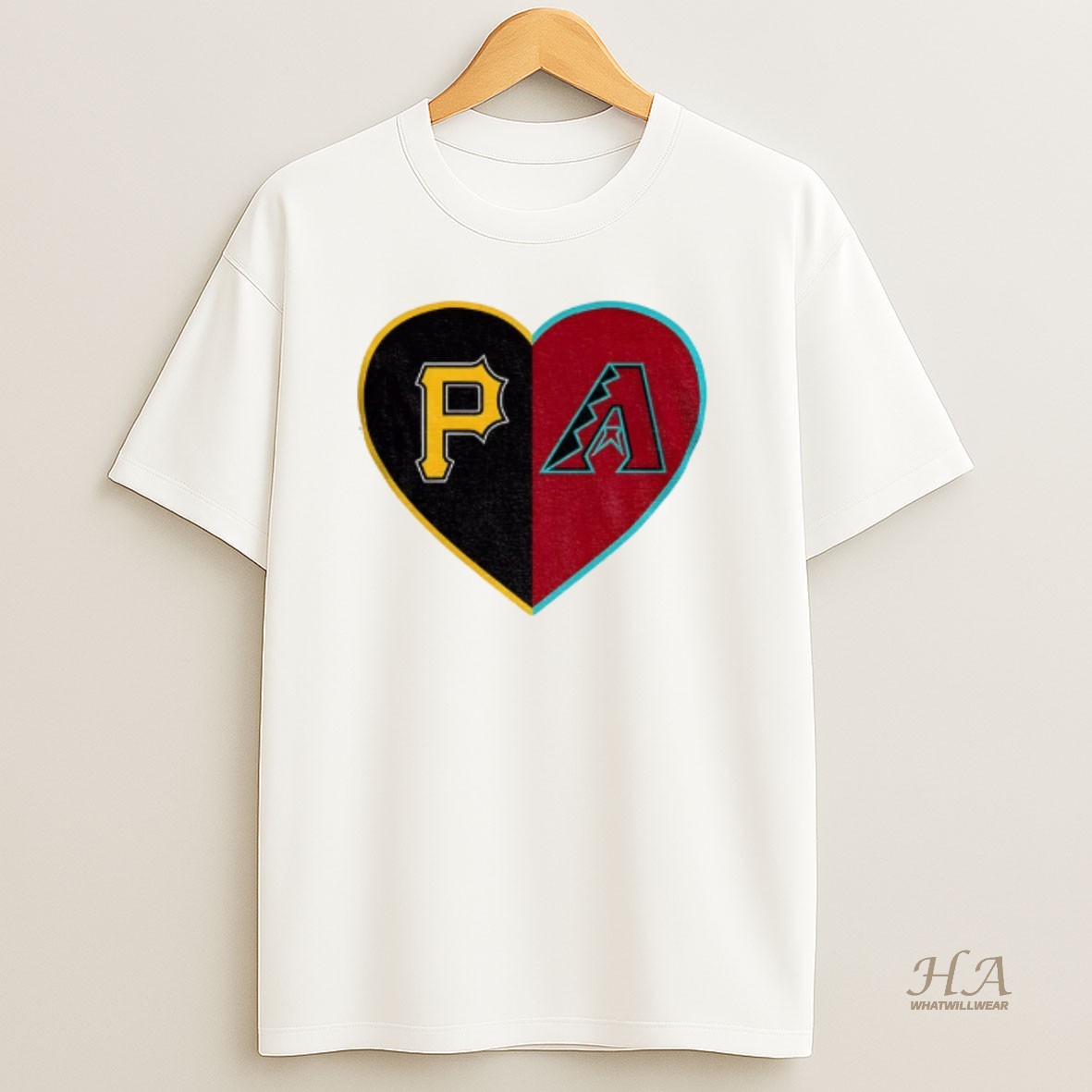 Official Personalized Split Heart Pittsburgh Pirates Vs Arizona Diamondbacks Logo T Shirt