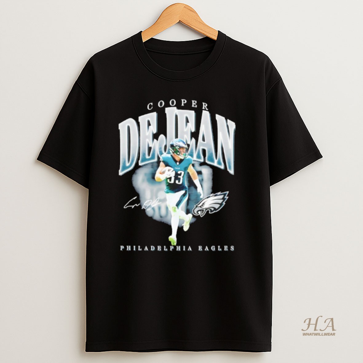 Official Philadelphia Eagles Cooper Dejean Player Signature Vintage T Shirt