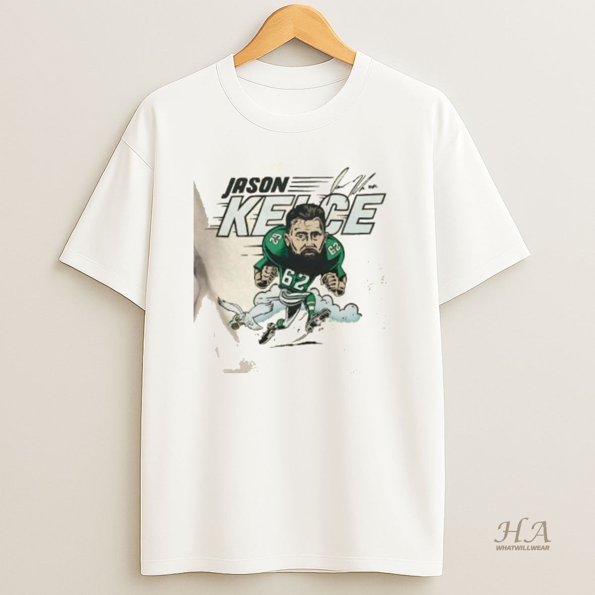 Official Philadelphia Eagles Jason Kelce Signature Caricature T Shirt