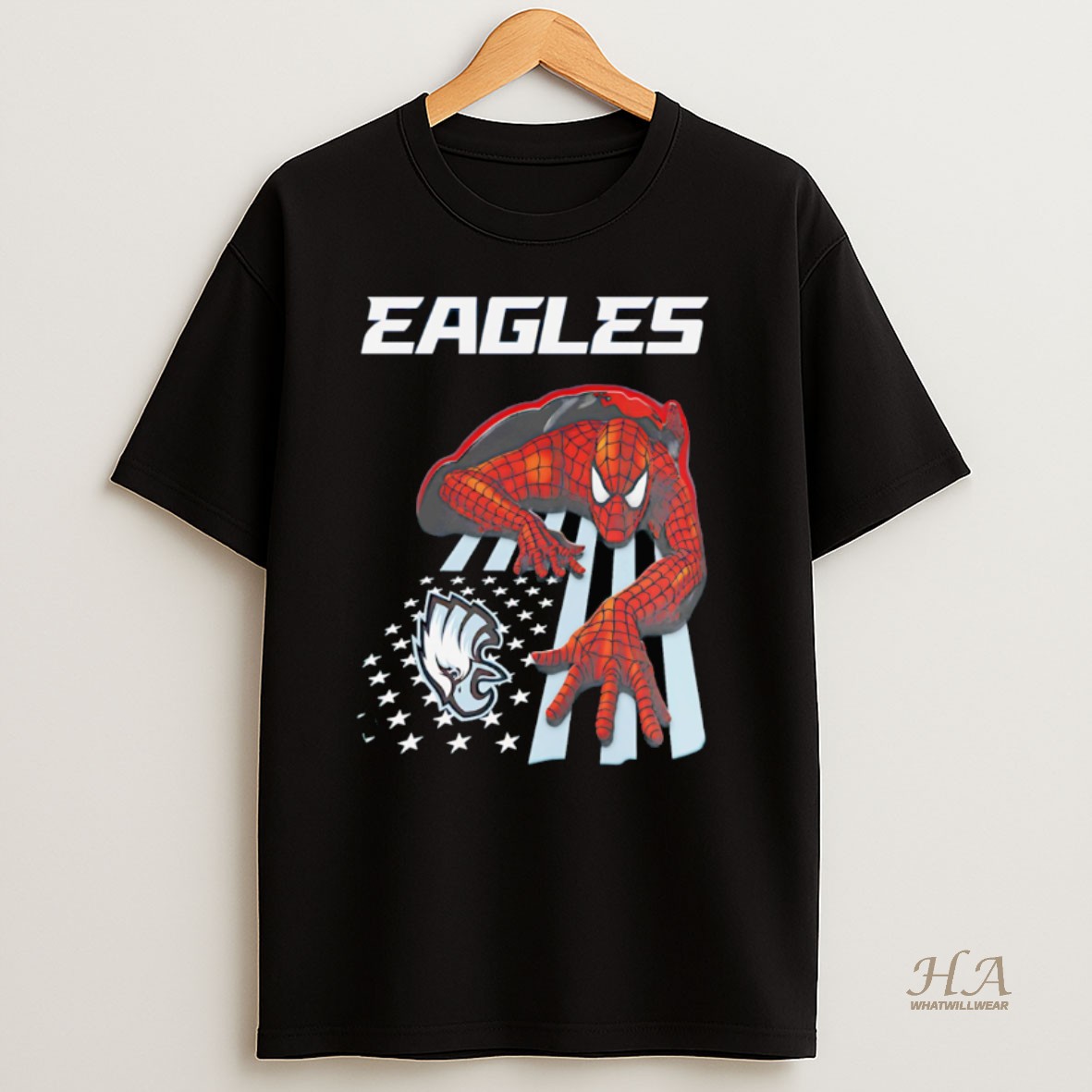 Official Philadelphia Eagles Spiderman America Flag Shirt