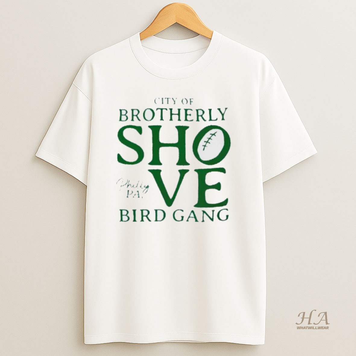 Official Philadelphia Eagles City Of Brotherly Shove Bird Gang T Shirt