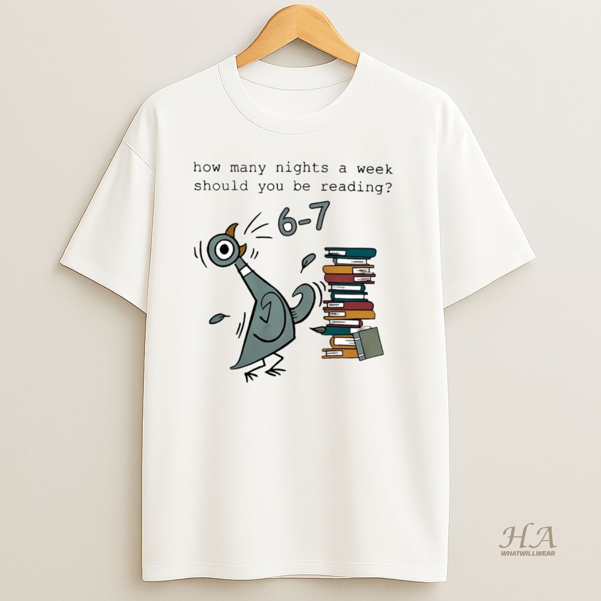 Official Pigeon How Many Nights A Week Should You Be Reading 6 7 T Shirt