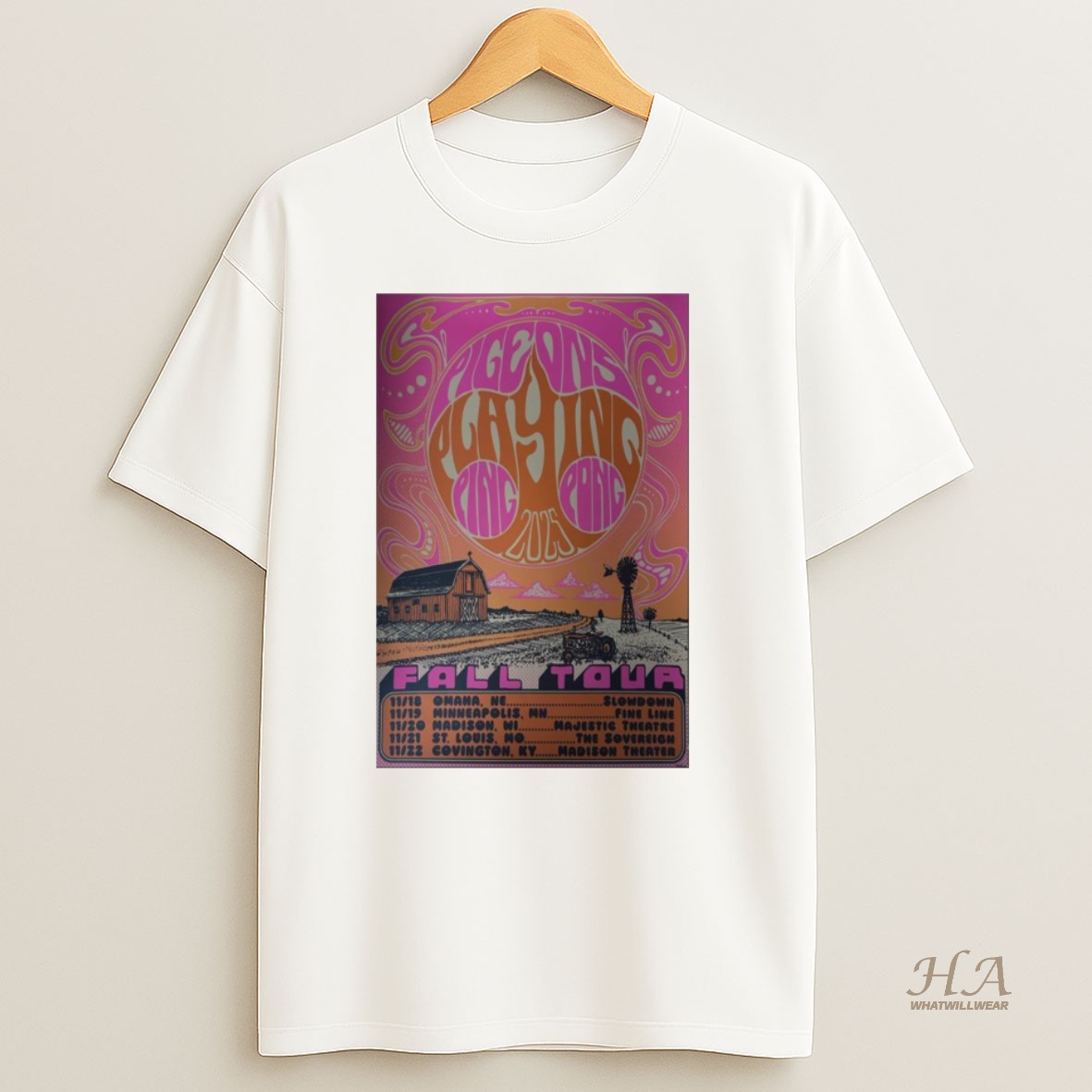 Official Pigeons Playing Ping Pong Fall Tour November 18 22 2025 T Shirt
