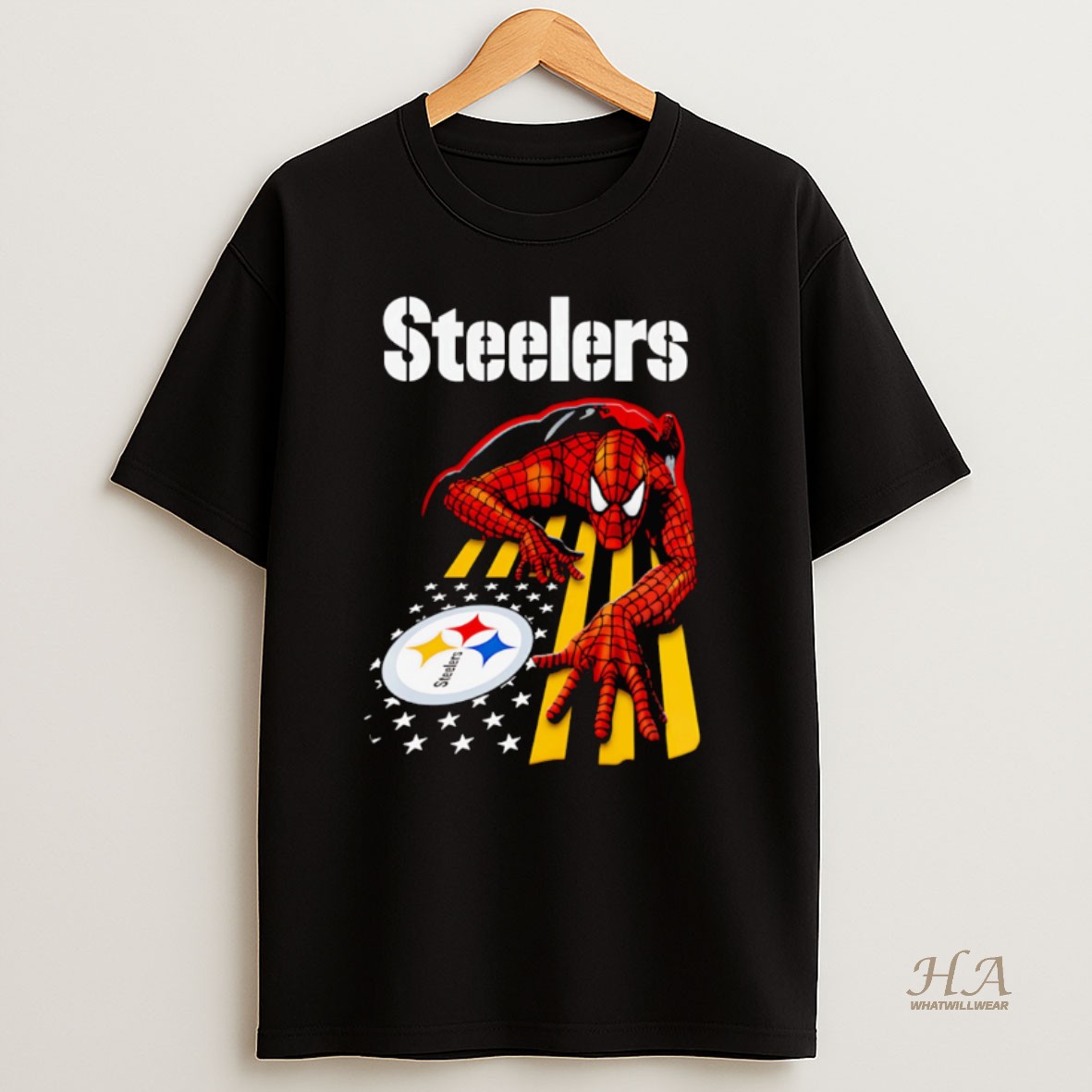 Official Pittsburgh Steelers Spiderman America Flag Shirt