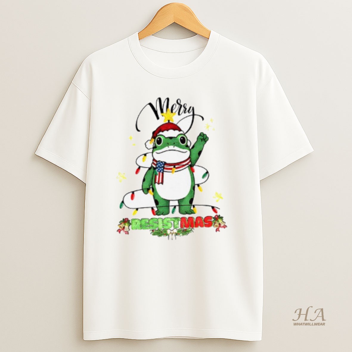 Official Portland Frog Santa Hat Merry Resistmas Merry Christmas 2025 T Shirt