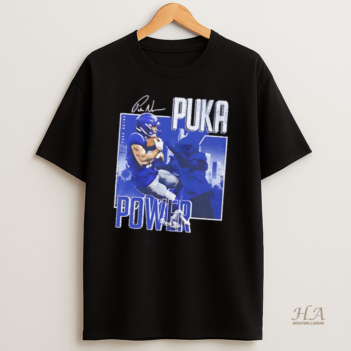 Official Puka Nacua Power Los Angeles Rams Skyline T Shirt