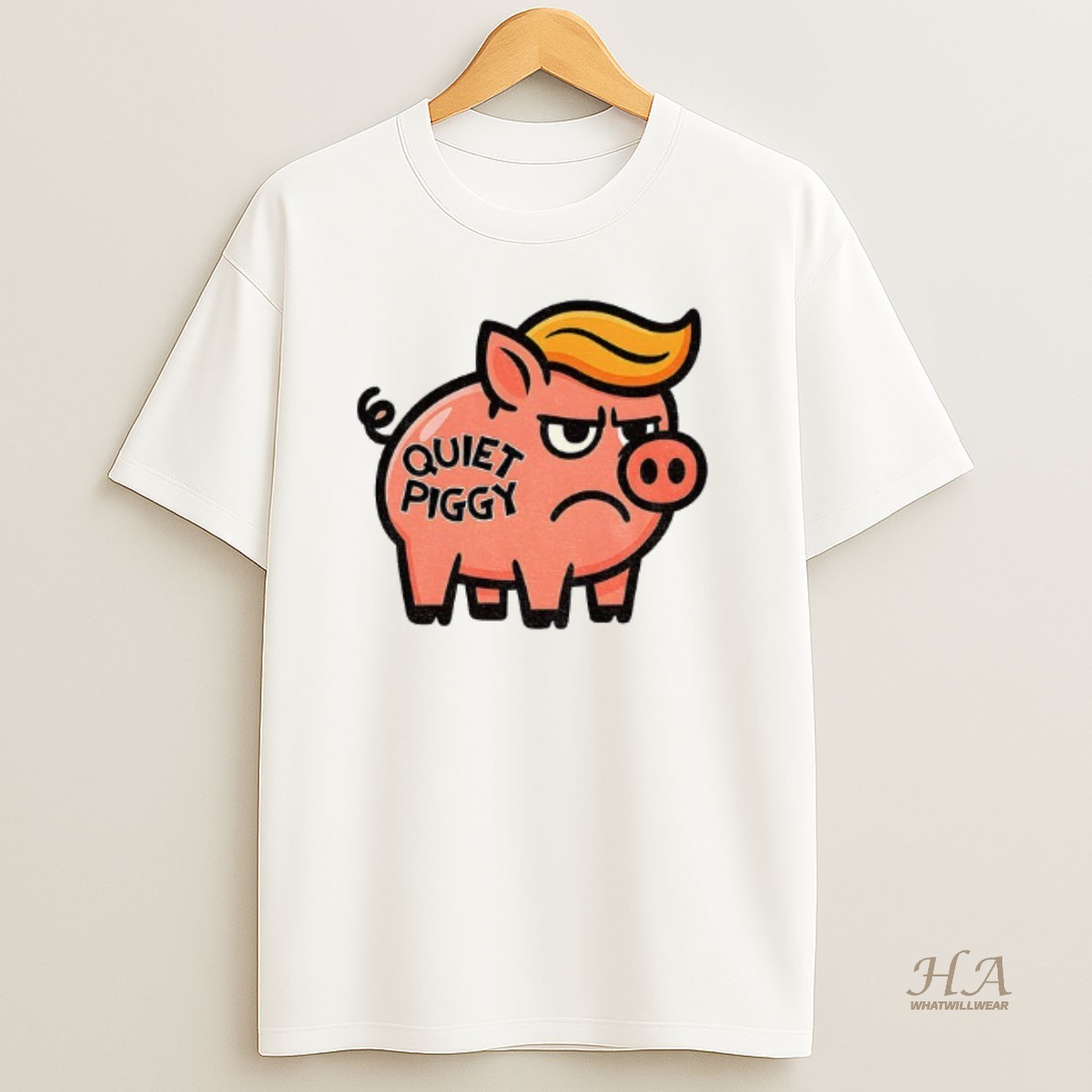 Official Quiet Piggy Anti Trump T Shirt