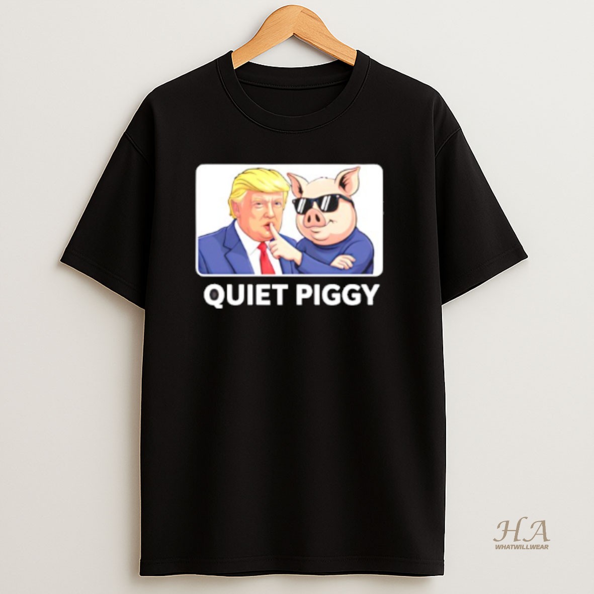 Official Quiet Piggy Funny Political Pig And Trump T Shirt