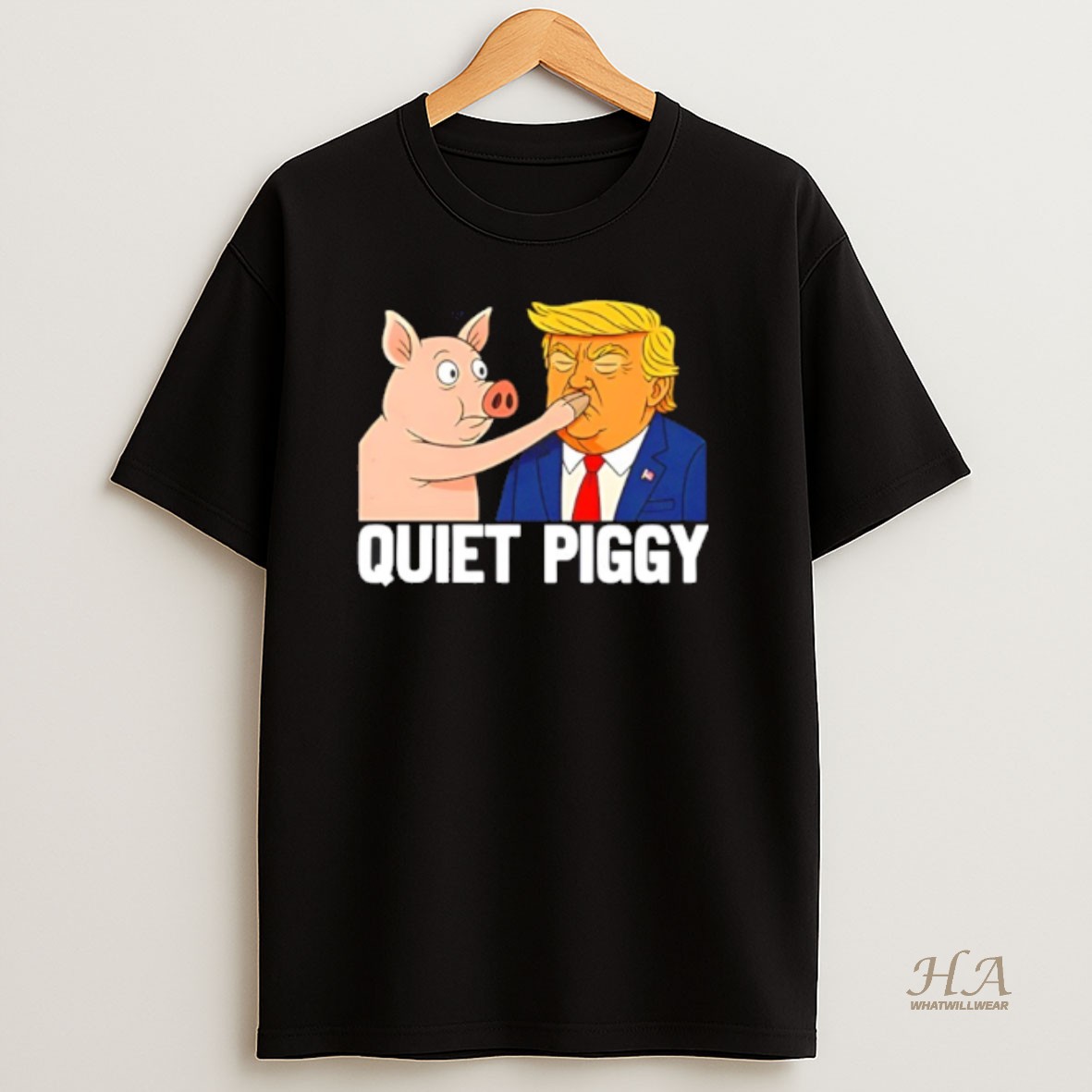 Official Quiet Piggy Pig Joke Trump T Shirt