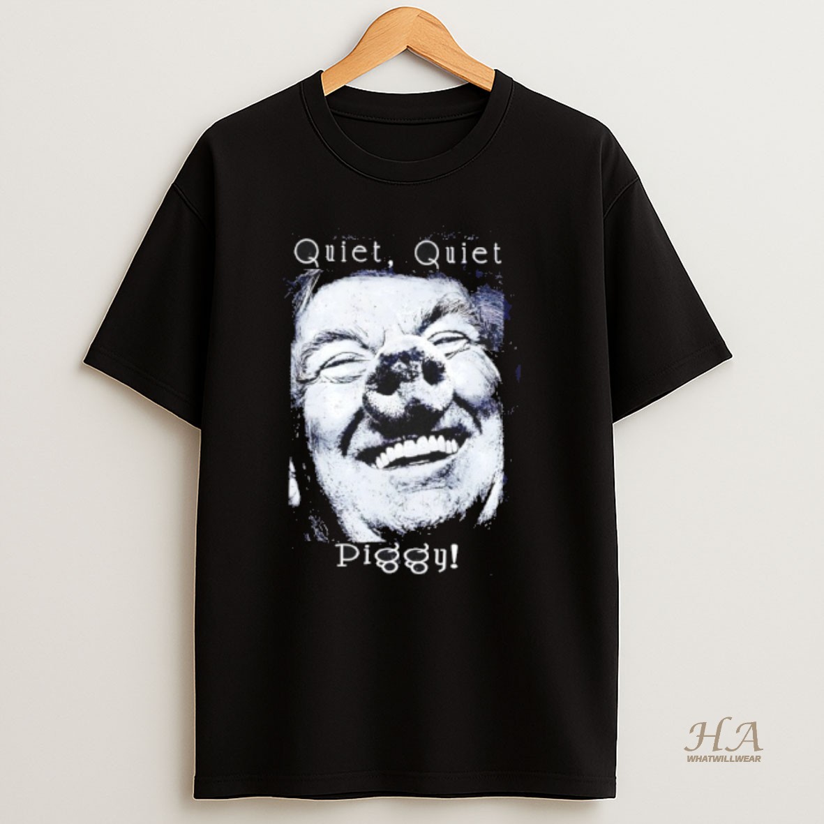 Official Quiet Quiet Piggy Trump Pig Vintage T Shirt