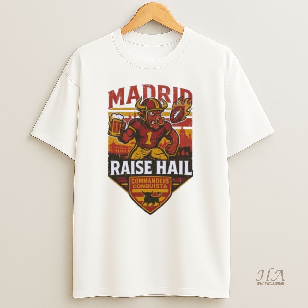 Official Raise Hail Commanders Conquista X Madrid 2025 Football T Shirt
