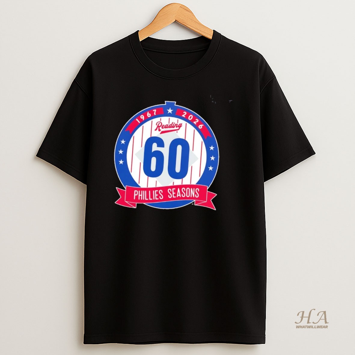 Official Reading Fightin Phils 60th Anniversary 1967 2026 T Shirt