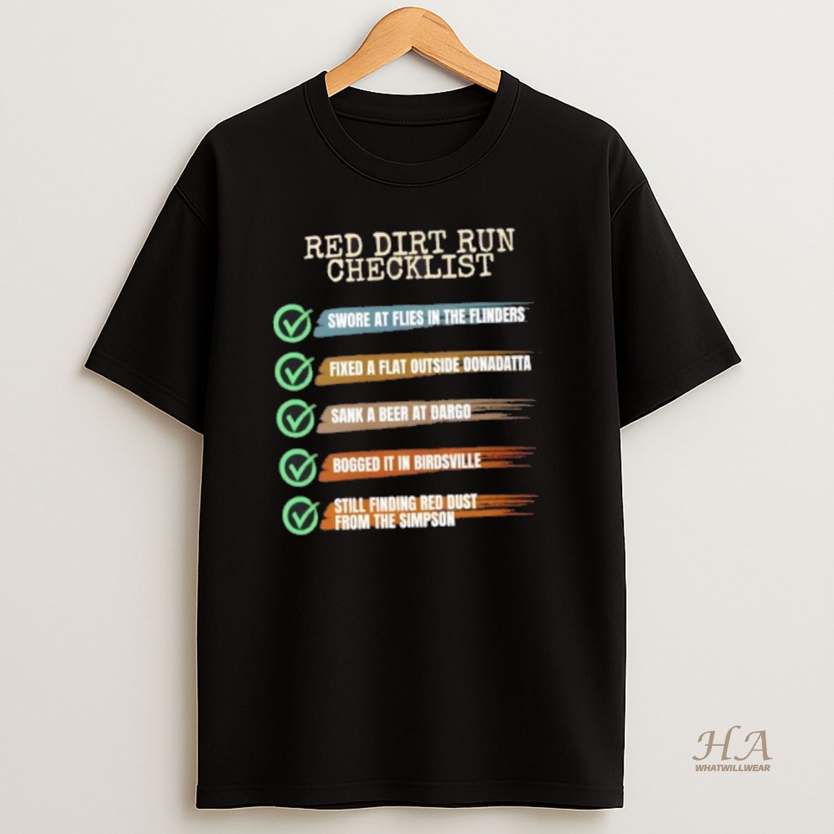 Official Red Dirt Run Checklist T Shirt