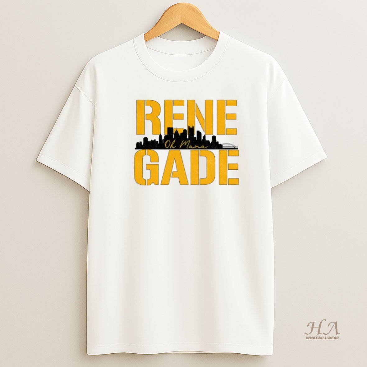 Official Rene Gade Oh Mama Aaron Rodgers Pittsburgh Steelers Football City Skyline Nfl T Shirt