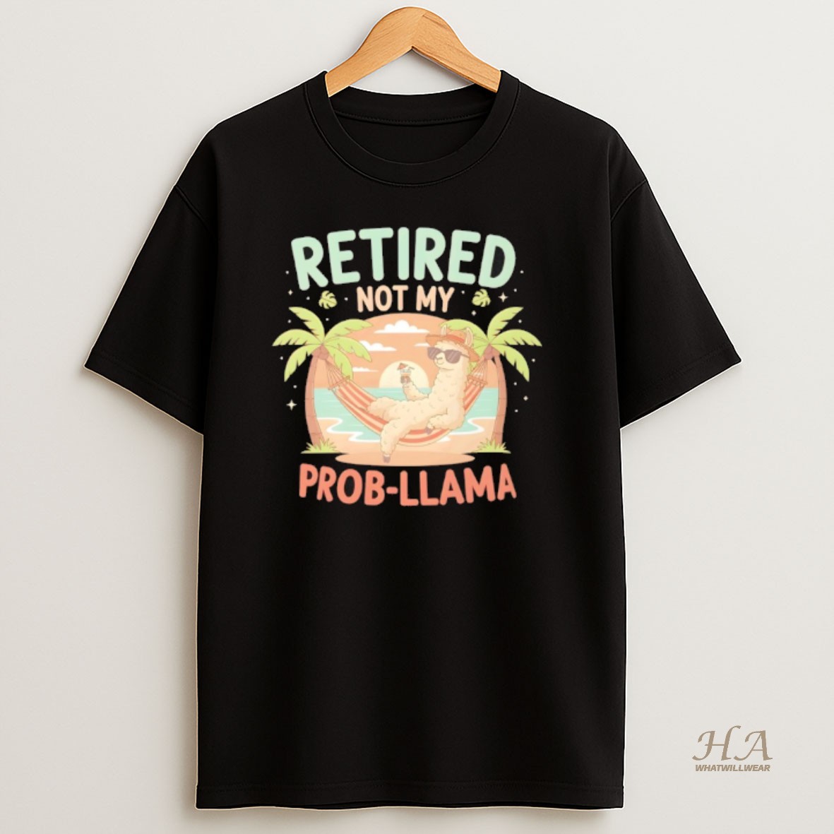 Official Retired Not My Prob Llama T Shirt