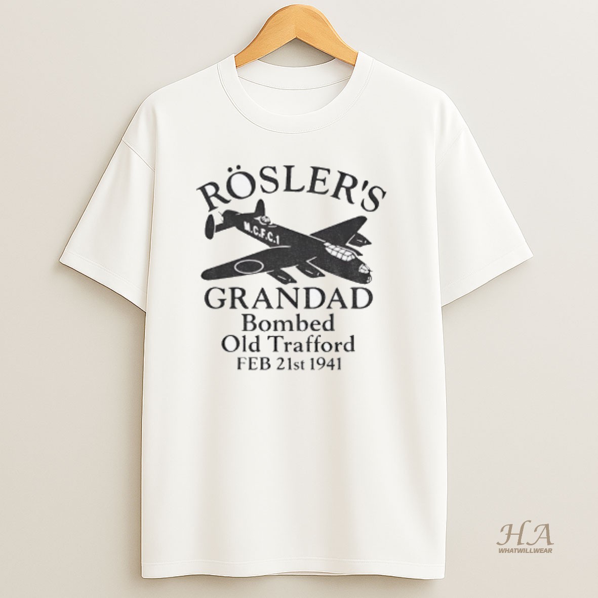 Official Roslers Grandad Bombed Old Trafford Feb 21st 1941 T Shirt