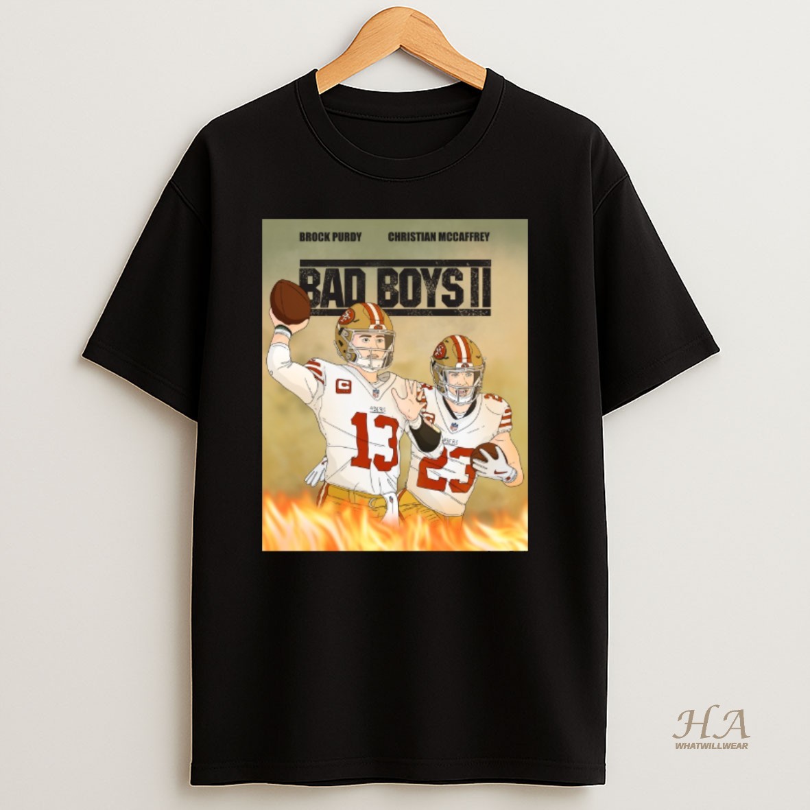 Official San Francisco 49ers Brock Purdy And Christian Mccaffrey Bad Boys Ii Rita Oak T Shirt