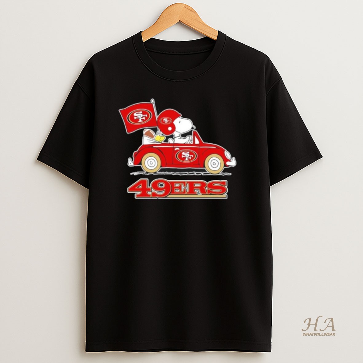 Official San Francisco 49ers Football X Snoopy Drive Car T Shirt