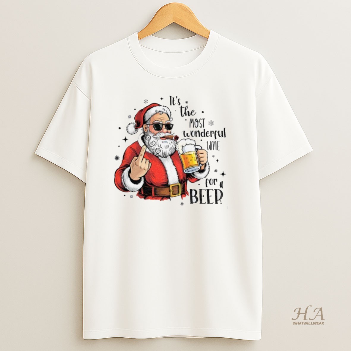 Official Santa Beer Funny Santa Christmas Its The Most Wonderful Time For A Beer T Shirt
