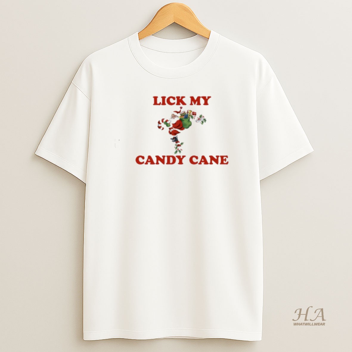Official Santa Claus Christmas Lick My Candy Cane T Shirt