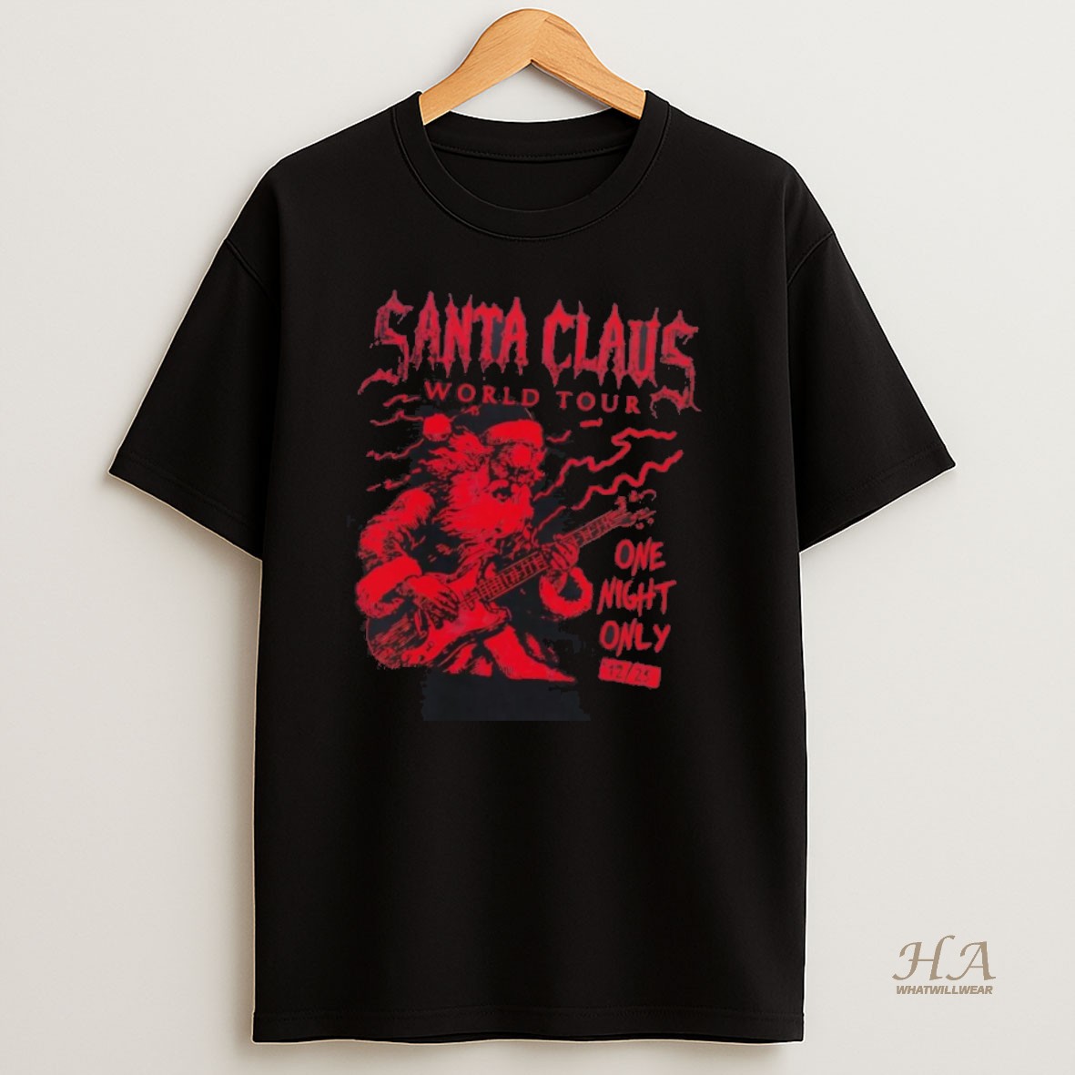 Official Santa Claus World Tour One Night Only Christmas T Shirt