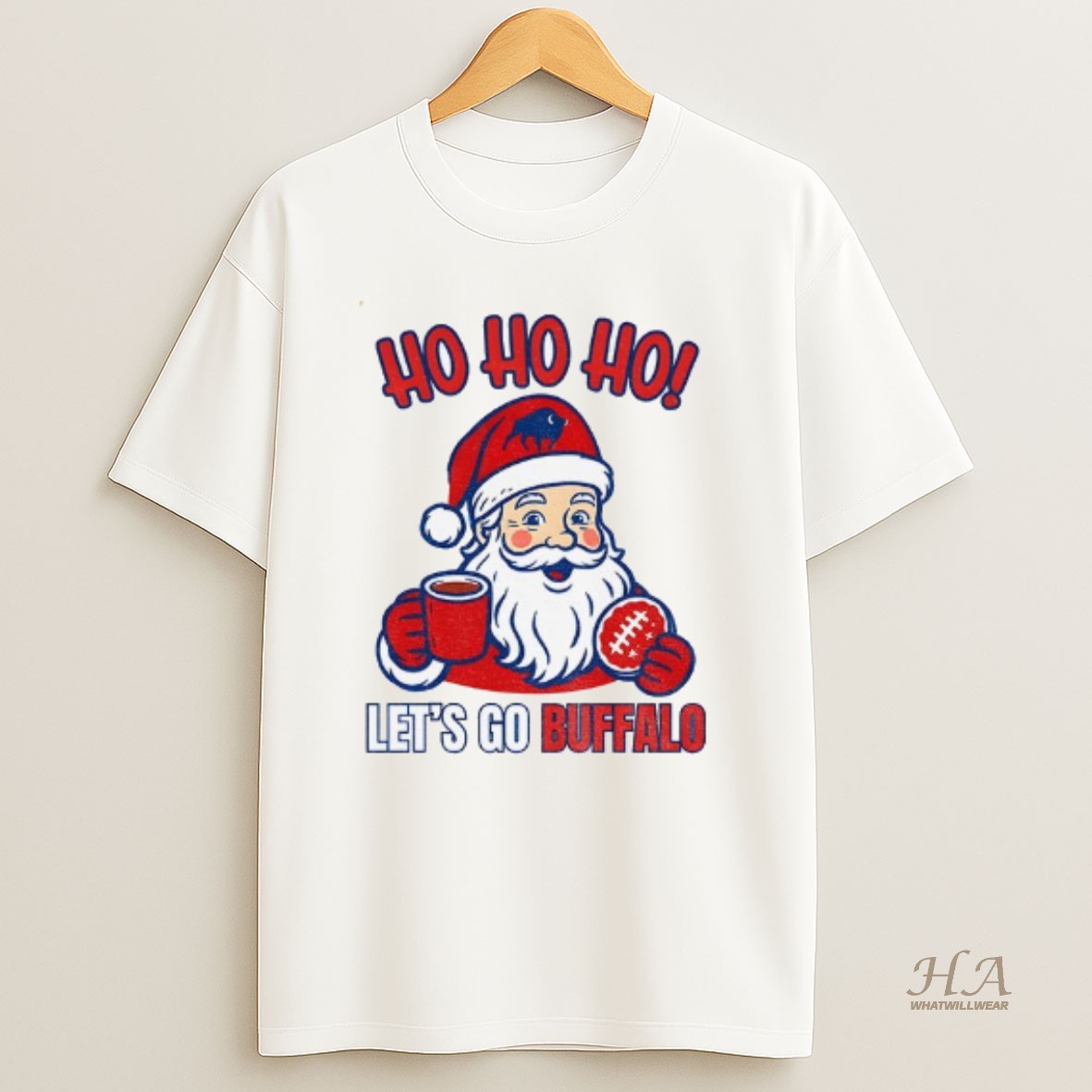 Official Santa Ho Ho Ho Lets Go Buffalo Buffalo Bills Christmas T Shirt