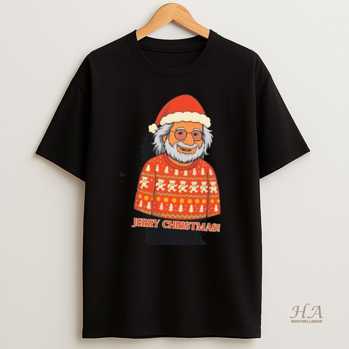 Official Santa Jerry Garcia Ugly Christmas T Shirt