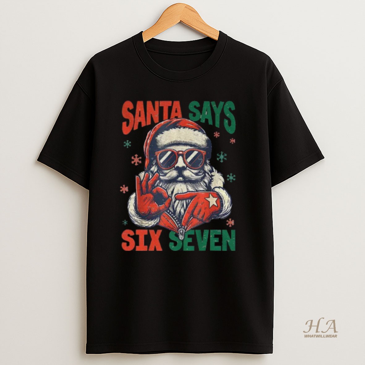Official Santa Says Six Seven Funny 6 7 Xmas T Shirt