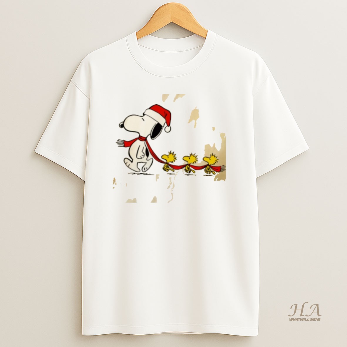 Official Santa Snoopy With 3 Woodstock Christmas T Shirt