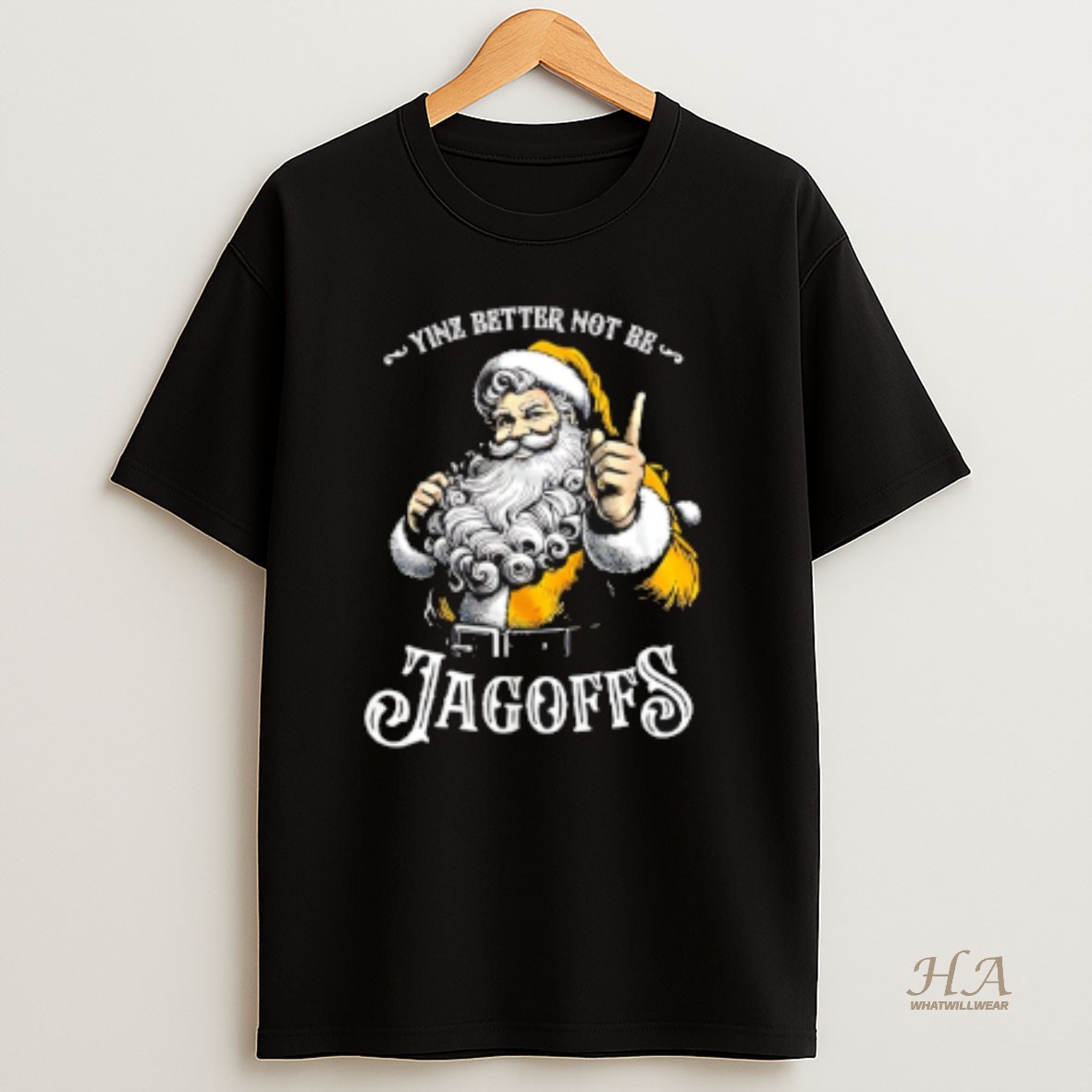 Official Santa Yinz Better Not Be Jagoffs Christmas T Shirt