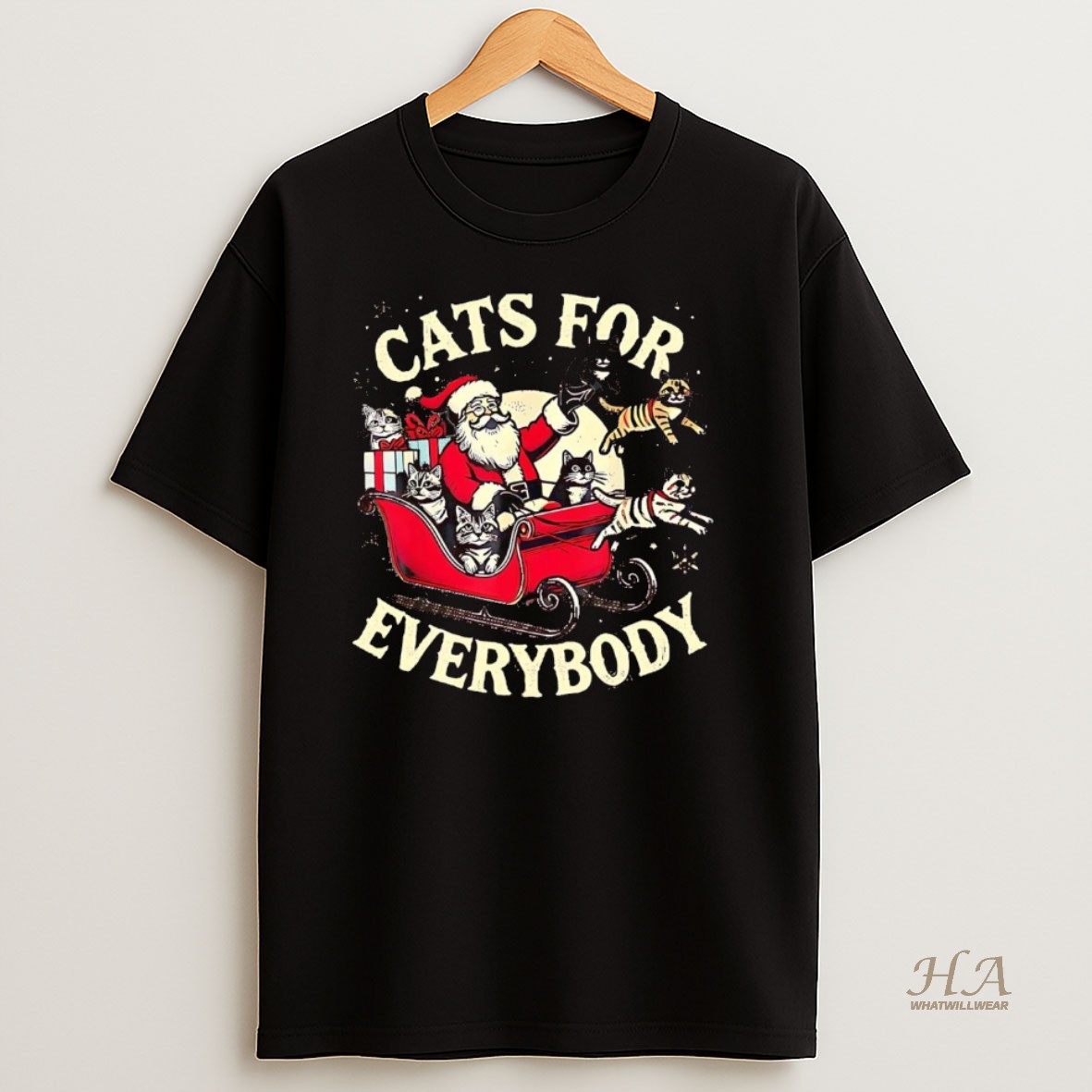 Official Santa Cats For Everybody Christmas T Shirt