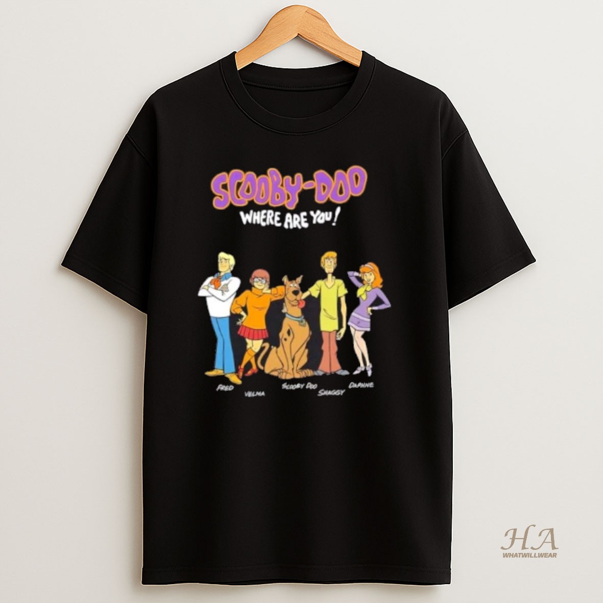 Official Scooby Doo Where Are You1970 Shaggy Fred Daphne Velma T Shirt