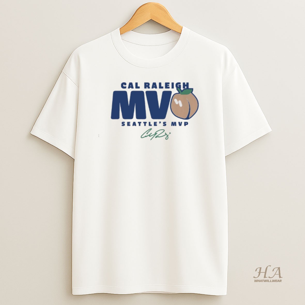 Official Seattles Cal Raleigh Mvpeach Signature T Shirt