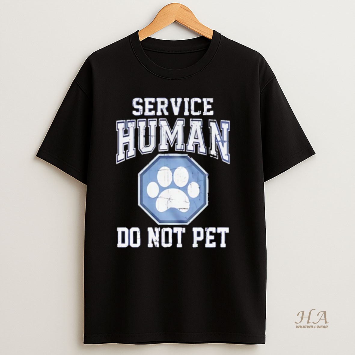 Official Service Human Do Not Pet Dog Paw T Shirt
