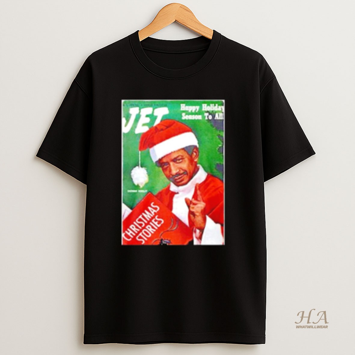 Official Sherman Hemsley Santa Claus Jet Happy Holiday Season To All Christmas T Shirt