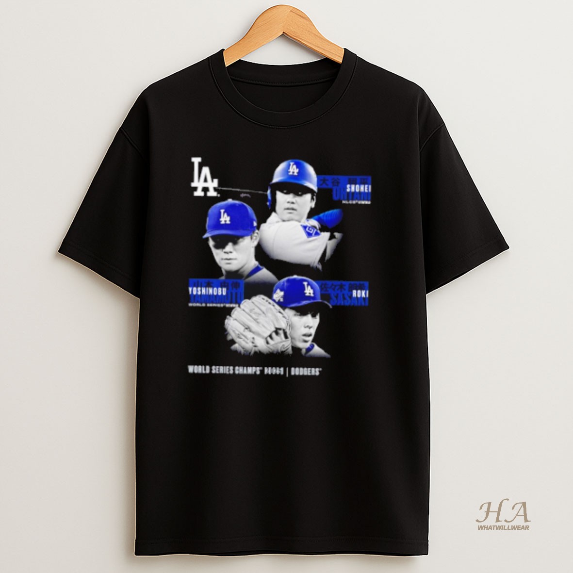 Official Shohei Ohtani Yoshinobu Yamamoto Roki Sasaki Los Angeles Dodgers 2025 World Series Champions Historic Performances Shirt