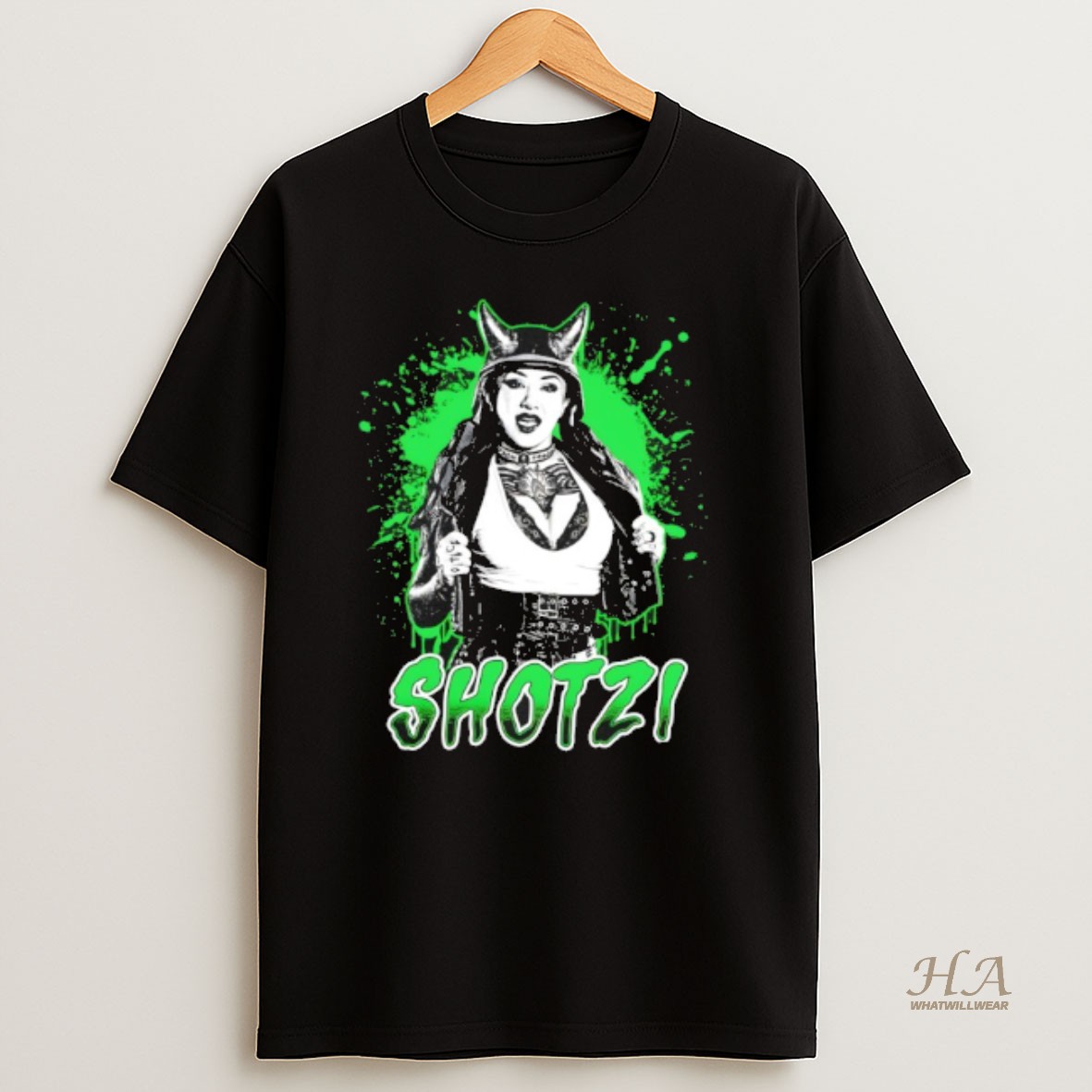 Official Shotzi Green Splatter Graphic T Shirt