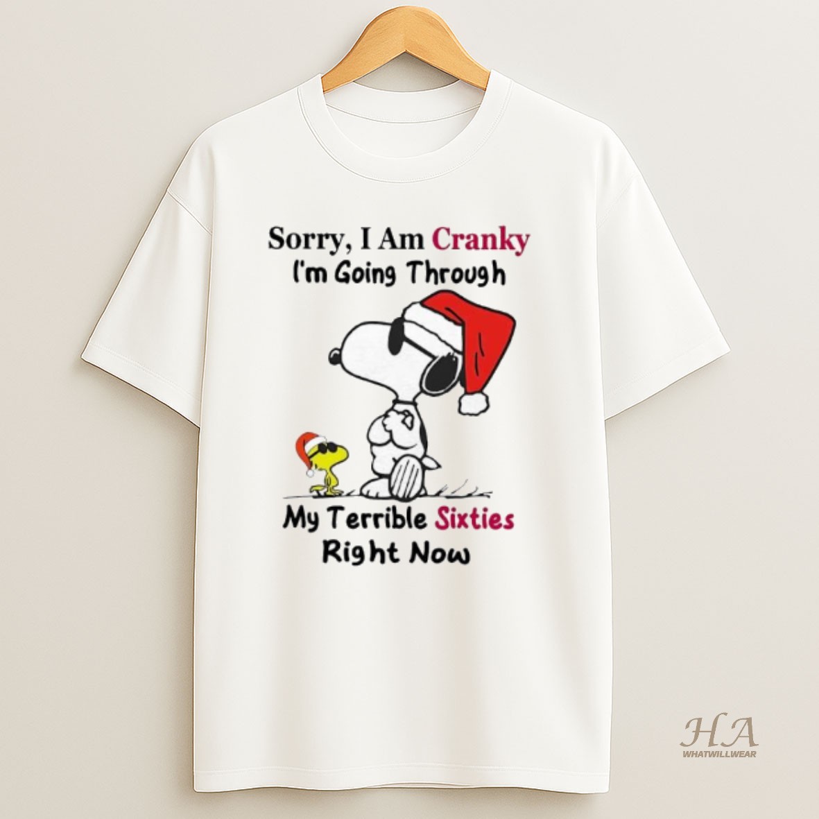 Official Snoopy And Woodstock Sorry I Am Cranky Im Going Through My Terrible Sixties Right Now T Shirt