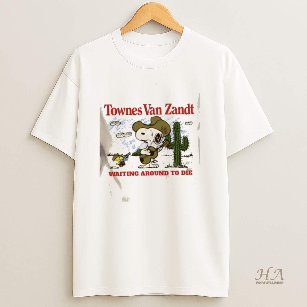 Official Snoopy And Woodstock Townes Van Zandt Waiting Around To Die T Shirt