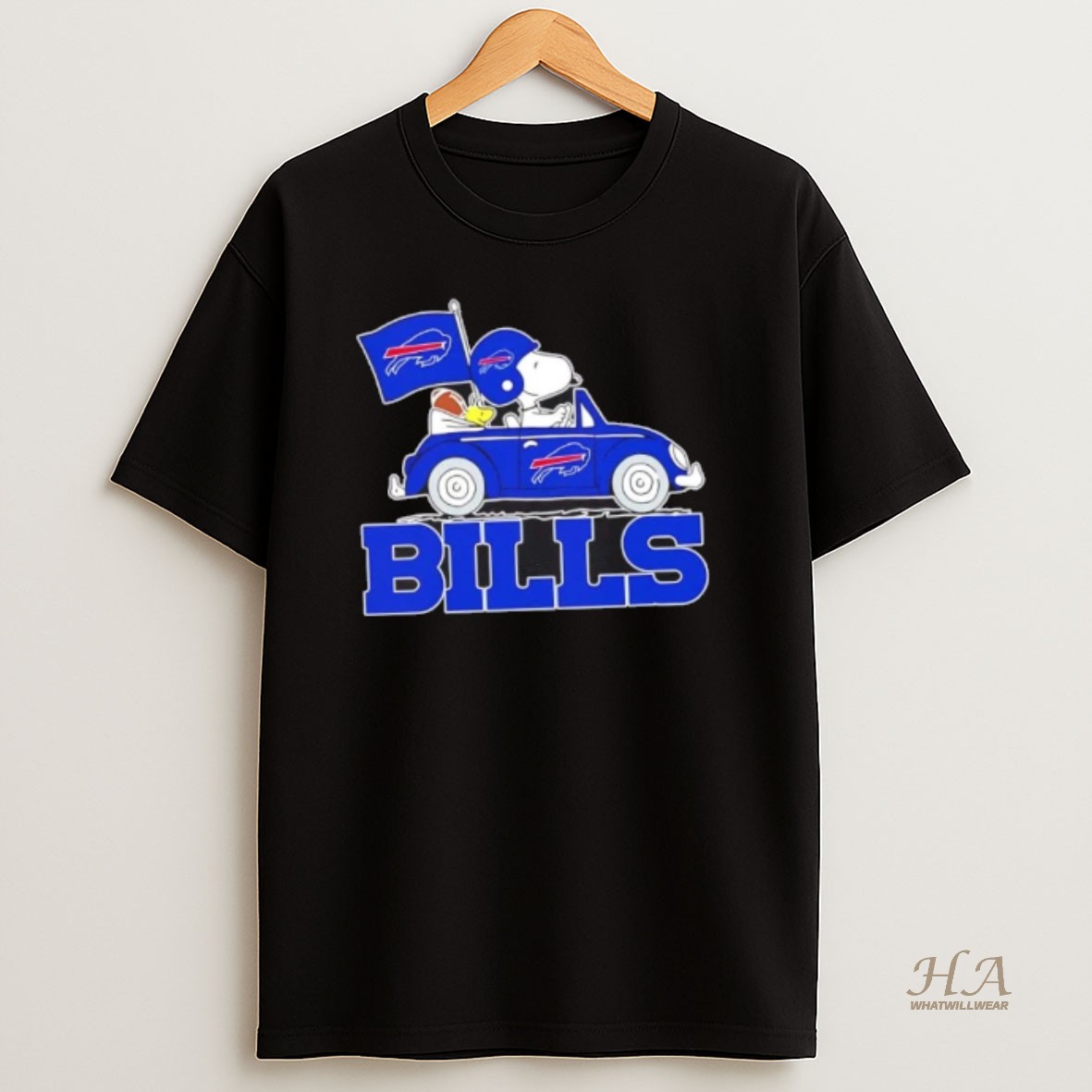 Official Snoopy And Woodstock Driving Car Buffalo Bills Football Shirt