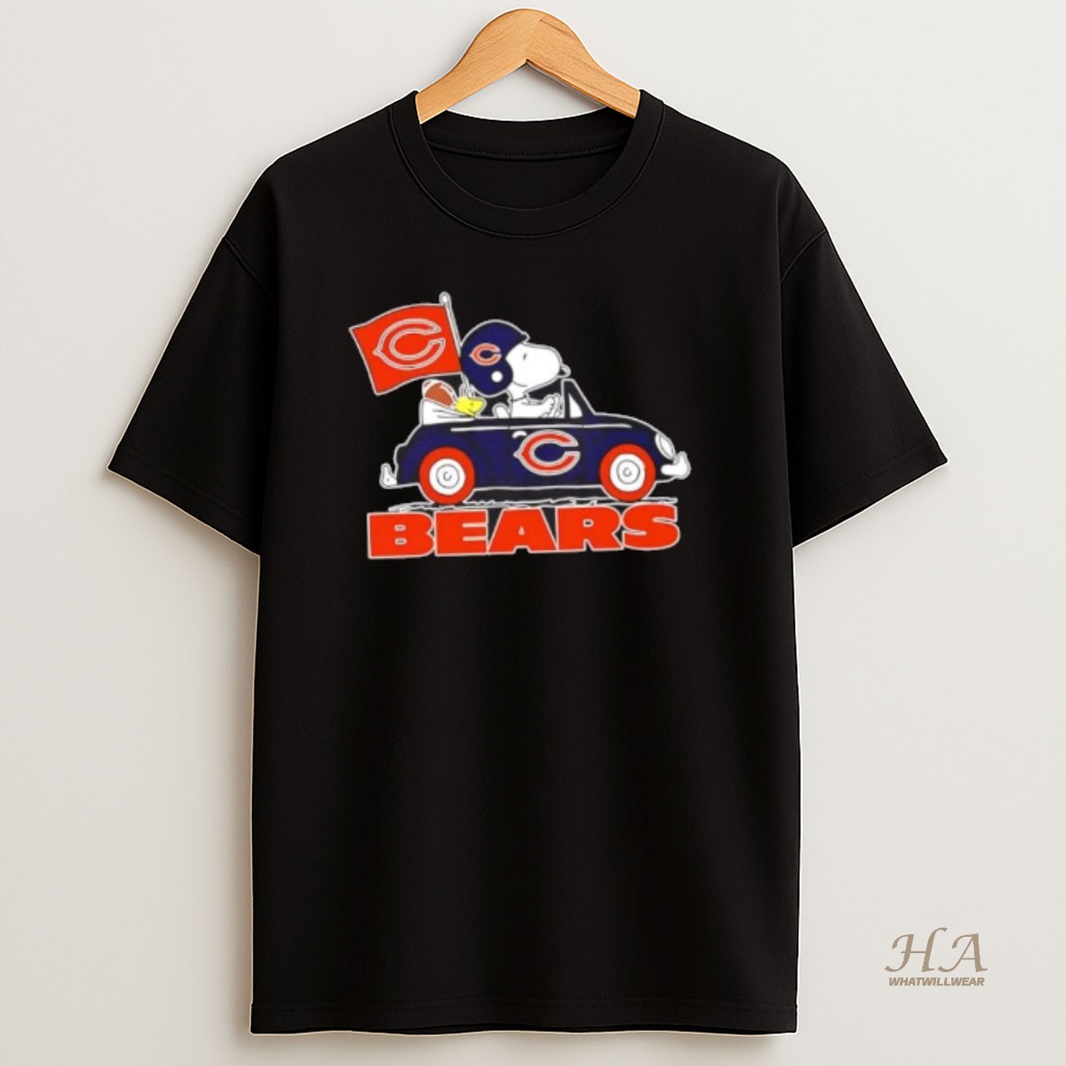 Official Snoopy And Woodstock Driving Car Chicago Bears Football Shirt