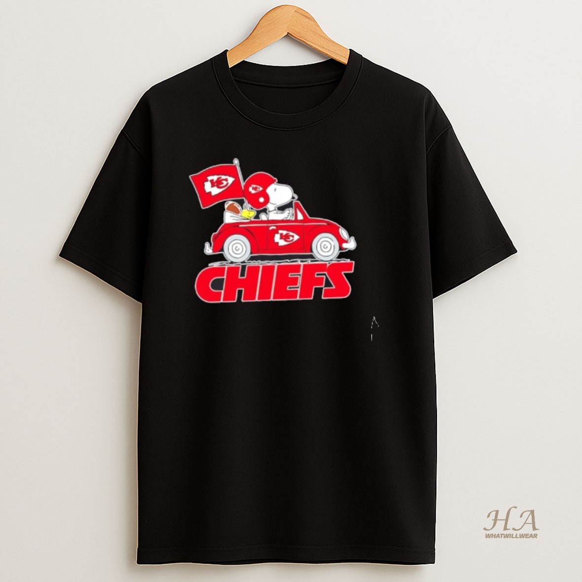 Official Snoopy And Woodstock Driving Car Kansas City Chiefs Football Shirt