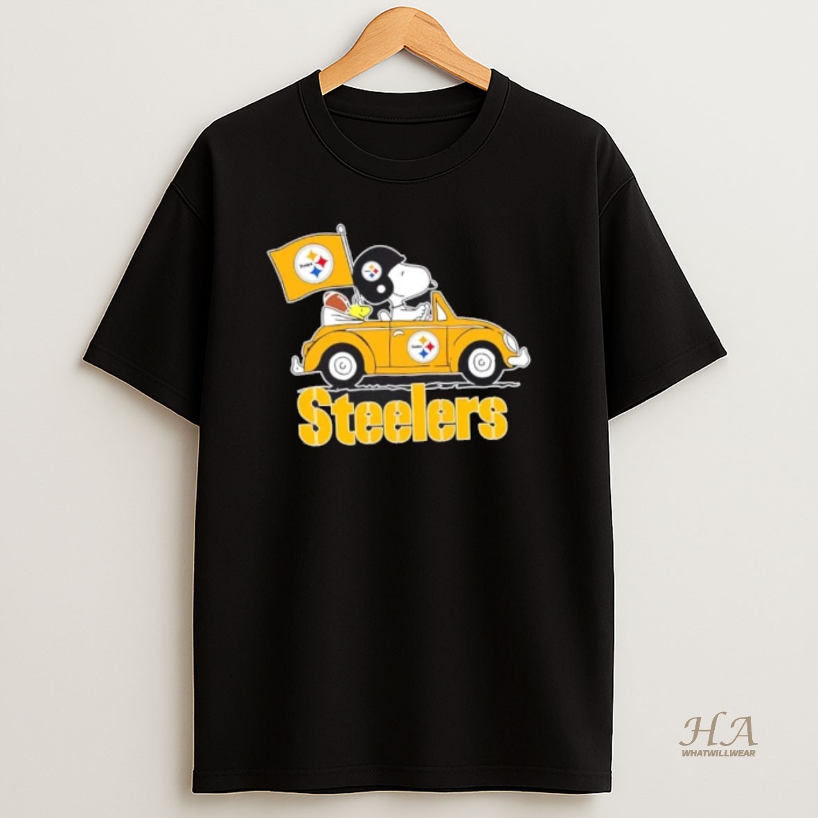 Official Snoopy And Woodstock Driving Car Pittsburgh Steelers Football Shirt