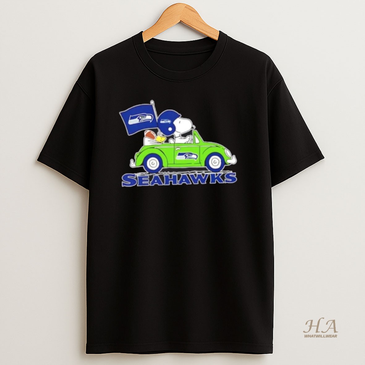 Official Snoopy And Woodstock Driving Car Seattle Seahawks Football Shirt