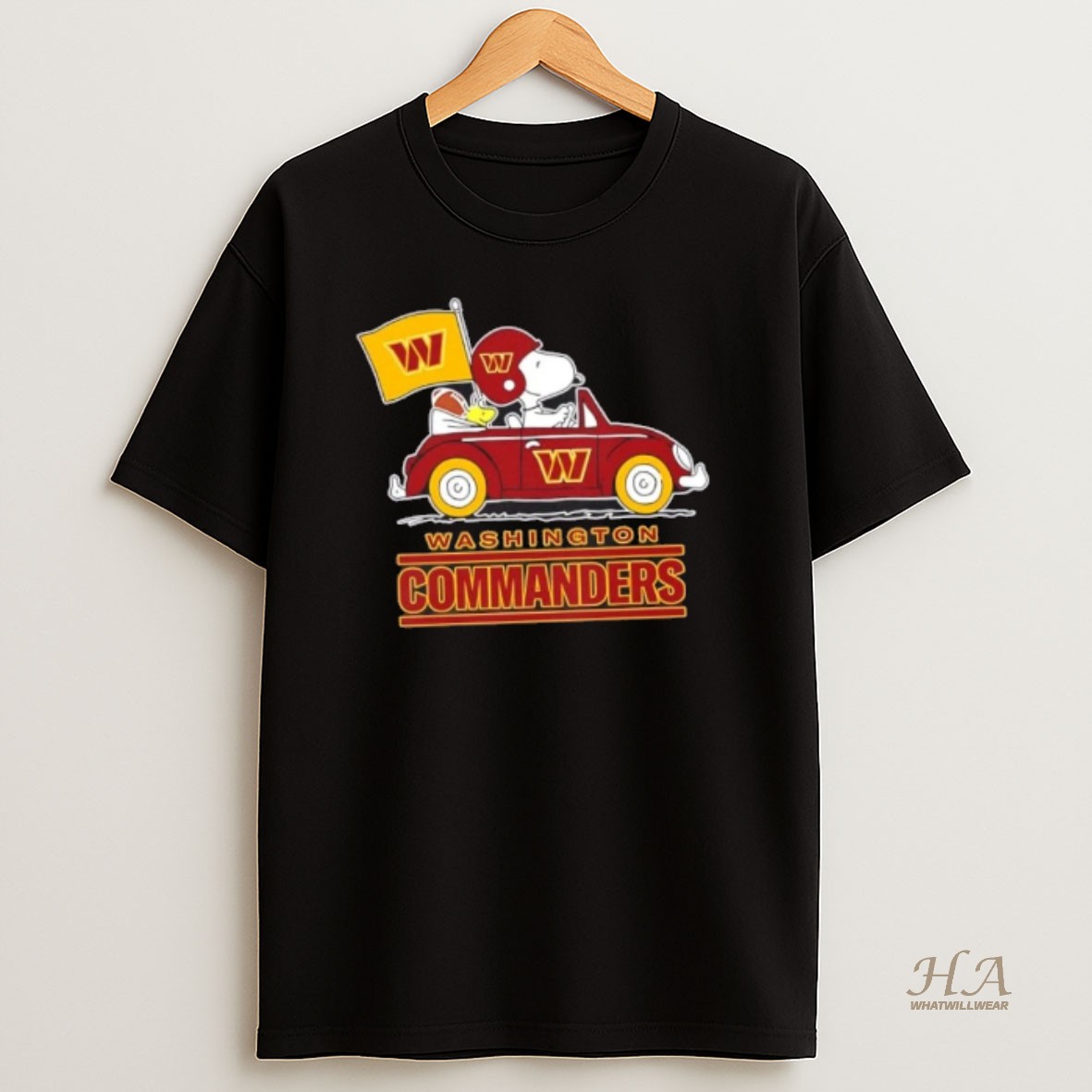 Official Snoopy And Woodstock Driving Car Washington Commanders Football Shirt