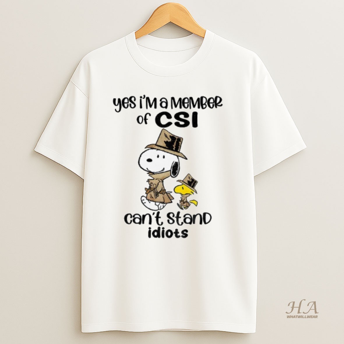 Official Snoopy And Woodstock Yes Im A Member Of Csi Cant Stand Idiots T Shirt