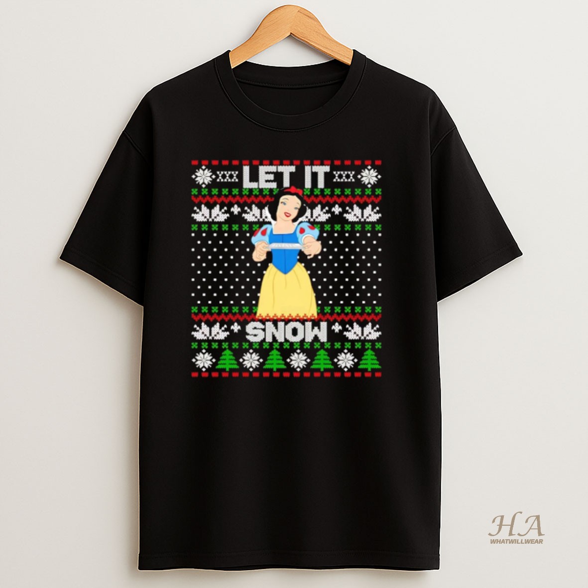 Official Snow White Let It Snow Ugly Christmas T Shirt