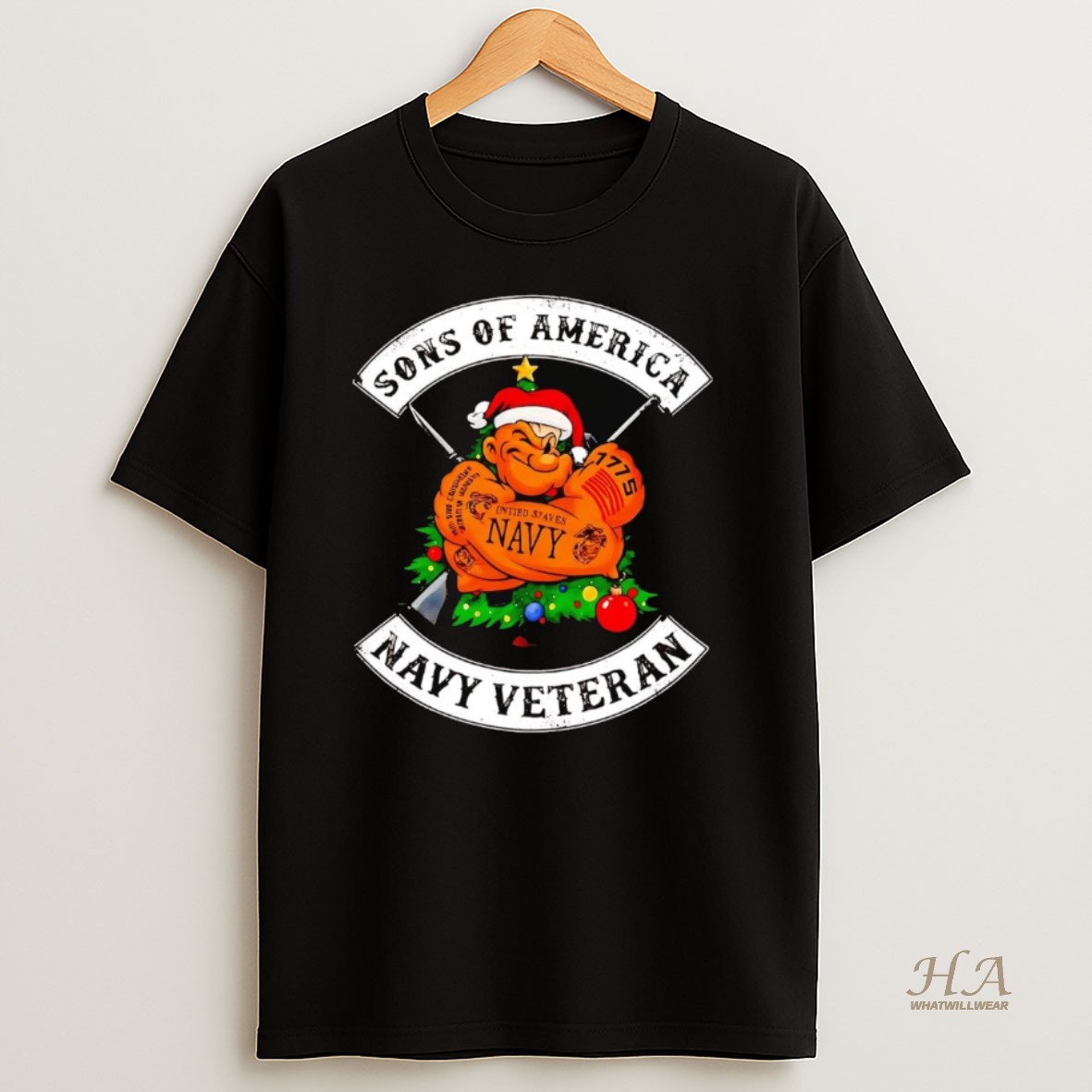 Official Sons Of America Navy Veteran Christmas T Shirt