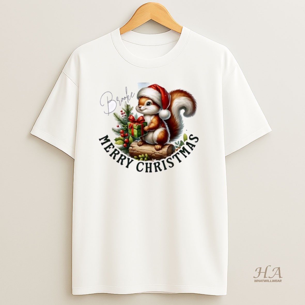 Official Squirrel Xmas Babys First Christmas Personalized Ornaments White T Shirt